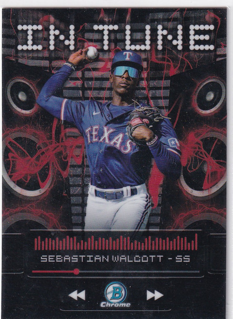 2024 BOWMAN CHROME #IT-20 SEBASTIAN WALCOTT IN TUNE- TEXAS RANGERS