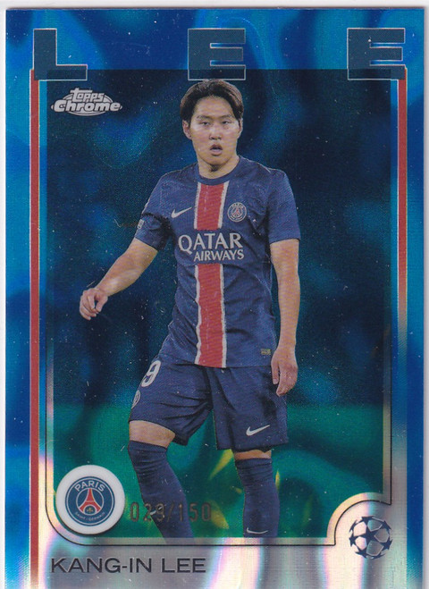 2025 TOPPS CHROME #4 KANG IN LEE BLUE LAVA 29/150- PARIS SAINTGERMAIN