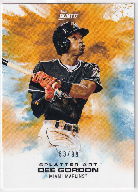 2017 TOPPS BUNT #SP-DG DEE GORDON SPLATTER ART 63/99- MIAMI MARLINS