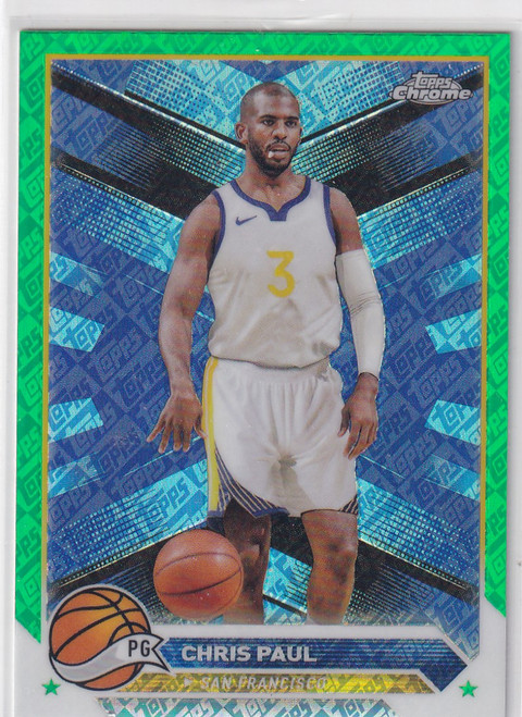 2024 TOPPS CHROME #187 CHRIS PAUL TOPPS LOGO- GOLDEN STATE WARRIORS
