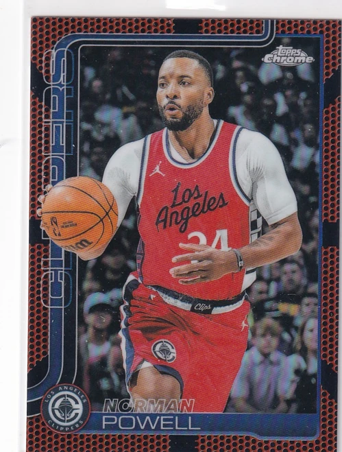 2025 TOPPS CHROME #22 NORMAN POWELL BASKETBALL- LOS ANGELES CLIPPERS
