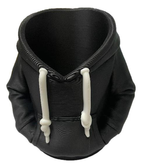 3D Printed Hoodie Desk Organizer | Fun Pencil & Can Holder - Black