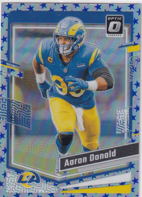 2023 DONRUSS OPTIC #108 AARON DONALD STARS REFRACTOR- LOS ANGELES RAMS