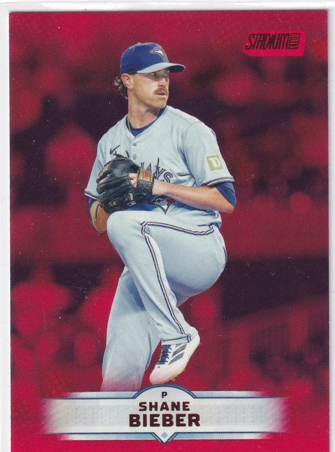 2025 TOPPS STADIUM #12 SHANE BIEBER RED- TORONTO BLUE JAYS