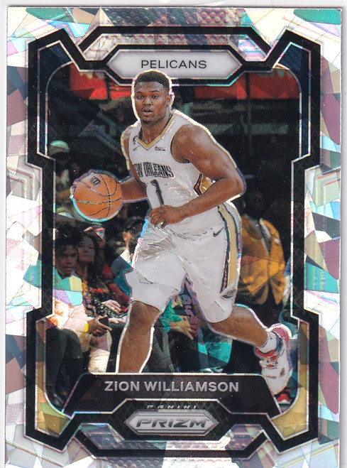 2023-24 PRIZM #27 ZION WILLIAMSON CRACKED ICE- NEW ORLEANS PELCIANS