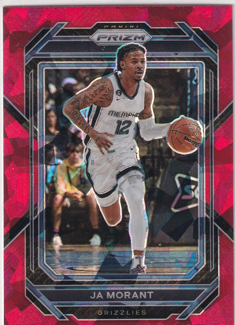2022-23 PRIZM #200 JA MORANT RED CRACKED ICE- MEMPHIS GRIZZLIES