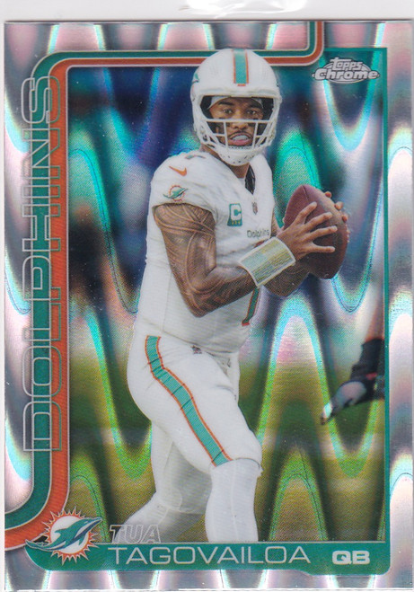 2025 TOPPS CHROME #187 TUA TAGOVILOA RAY WAVE- MIAMI DOLPHINS
