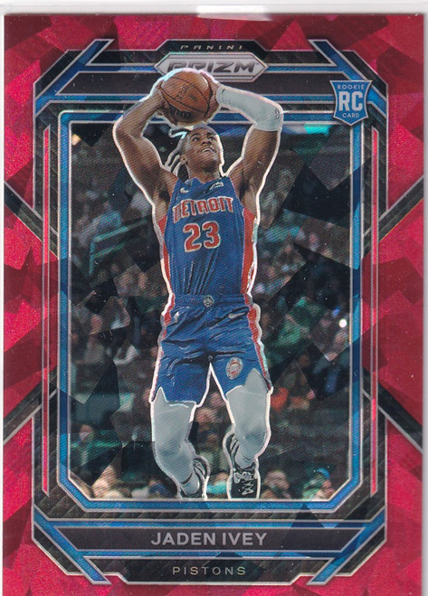 2022-23 PRIZM #256 JADEN IVEY RED CRACKED ICE- DETROIT PISTONS