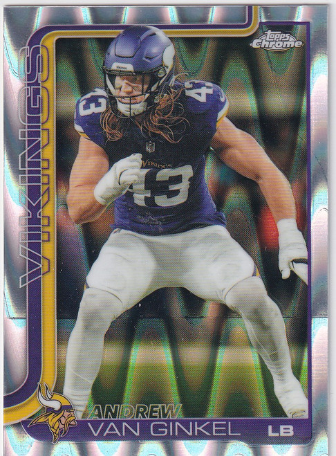2025 TOPPS CHROME #198 ANDREW VAN GINKEL RAY WAVE- MINNESOTA VIKINGS