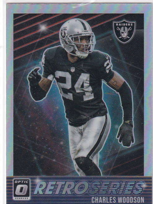 2021 DONRUSS OPTIC #RS-CW CHARLES WOODSON RETRO REFRACTOR- LAS VEGAS RAIDERS