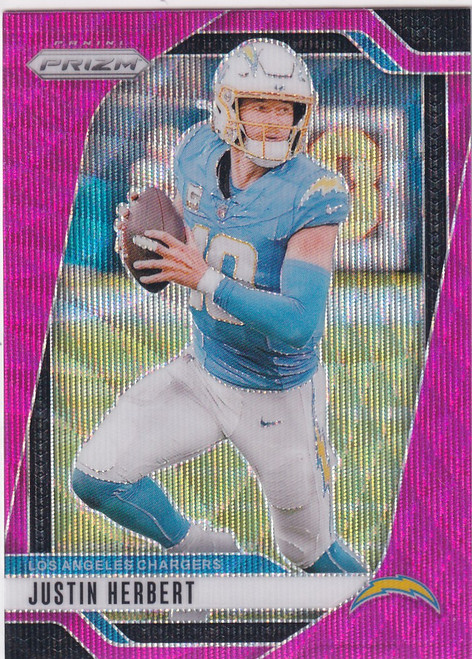 2024 PRIZM #157 JUSTIN HERBERT PINK WAVE- LOS ANGELES CHARGERS