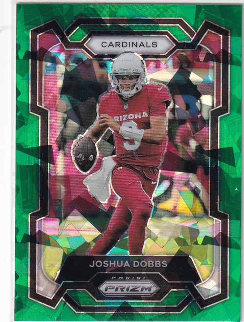 2023 PRIZM #3 JOSHUA DOBBS GREEN CRACKED ICE- ARIZONA CARDINALS