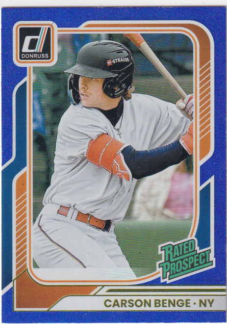 2026 DONRUSS #180 CARSON BENGE BLUE HOLO 52/149- NEW YORK METS