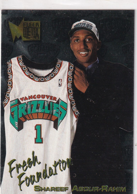 1996 FLEER METAL #135 SHAREEF ABDUR RAHIM FRESH FOUNDATIONS- MEMPHIS GRIZZLIES