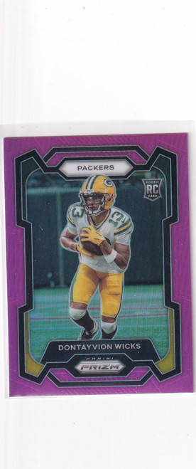 2023 PRIZM #333 DONTAYVION WICKS PINK PRIZM- GREEN BAY PACKERS