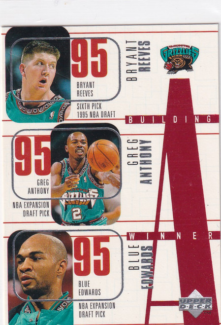 1996 UPPER DECK #163 REEVES, ANTHONY, EDWARDS, RAHIM, MOTEN- MEMPHIS GRIZZLIES