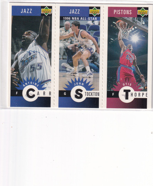 1996 UPPER DECK #115 M174 M172 THORPE, STOCKTON, CARR MINI- UTAH JAZZ