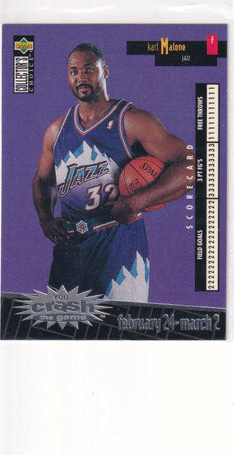 1996 UPPER DECK #C27 KARL MALONE CRASH THE GAME- UTAH JAZZ