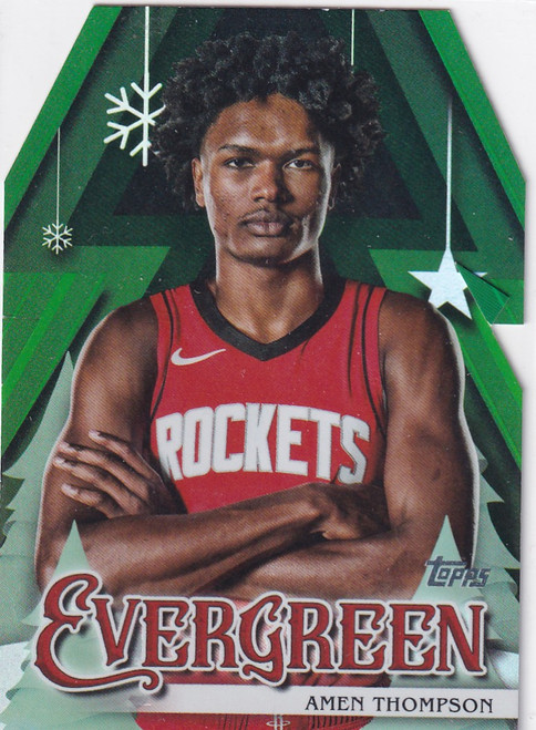 2025 TOPPS HOLIDAY #EV-AT AMEN THOMPSON EVERGREEN- HOUSTON ROCKETS