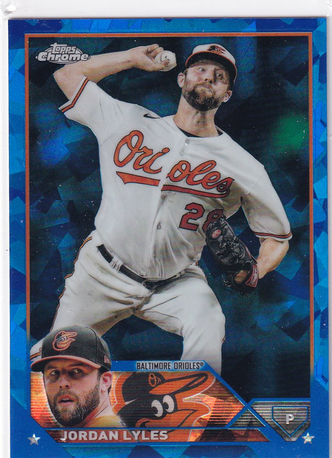 2023 TOPPS CHROME #212 JORDAN LYLES SAPPHIRE- BALTIMORE ORIOLES