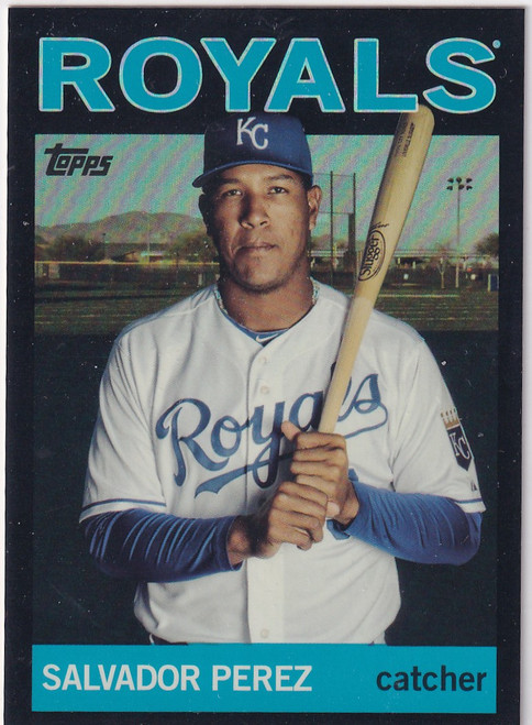 2025 TOPPS HERITAGE #47 SALVADOR PEREZ BLACK HOLO- KANSAS CITY ROYALS