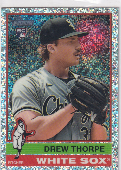 2025 TOPPS HERITAGE #334 DREW THORPE WHITE SPARKLE- CHICAGO WHITE SOX