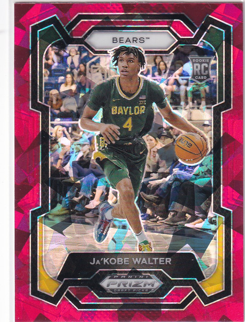 2024 PRIZM DRAFT #9 JAKOBE WALTER RED CRACKED ICE- TORONTO RAPTORS