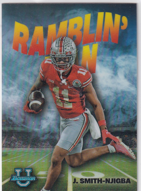 2022 BOWMAN CHROME #RM-8 JAXON SMITH NJIGBA RAMBIN REFRACTOR- OHIO STATE