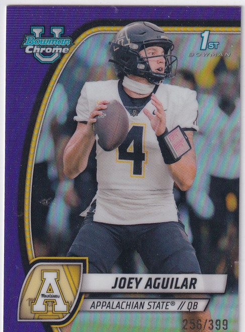 2024 BOWMAN CHROME #103 JOEY AGUILAR PURPLE 256/399- APPALACHIAN STATE
