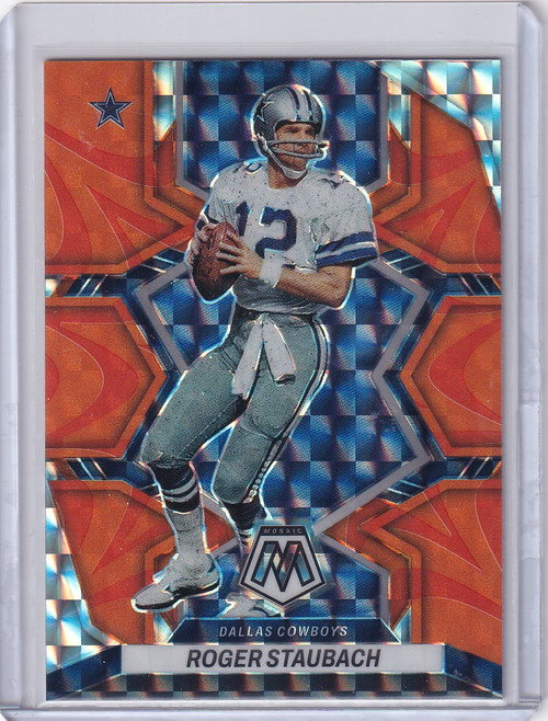 2022 Mosaic Orange Reactive Prizm #57 Roger Staubach - Cowboys