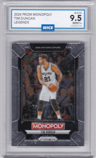 2024 Prizm Monopoly #LEG5 Tim Duncan Legends San Antonio Spurs NICE 9.5 MINT