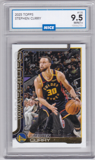 2025 Topps #135 Stephen Curry Warriors Graded NICE 9.5 MINT +