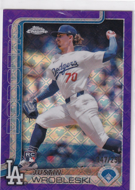 2025 TOPPS CHROME #38 JUSTIN WROBLESKI LOGOFRACTOR /250- LOS ANGELES DODGERS