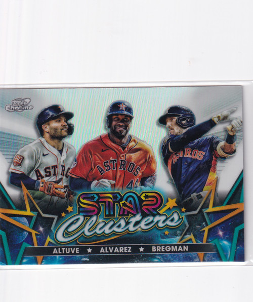 2023 TOPPS CHROME #SC-11 ALTUVE ALAVAREZ BREGMAN STAR CLUSTER REF- HOUSTON ASTRO