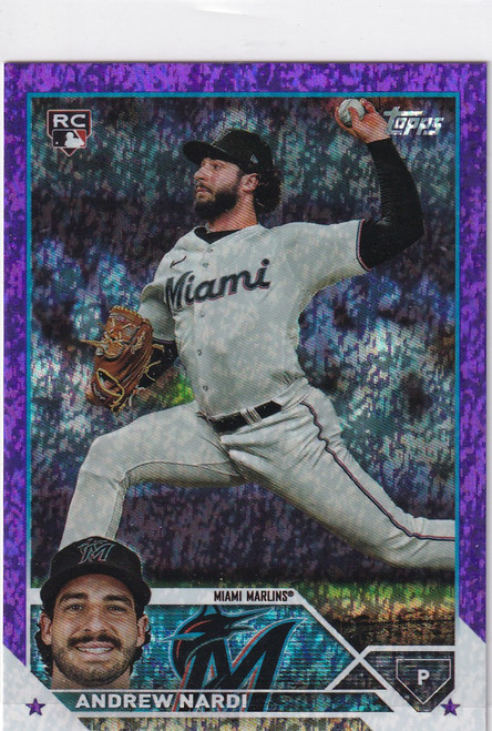 2023 TOPPS UPDATE #US266 ANDREW NARDI PURPLE FOIL 206/799- MIAMI MARLINS
