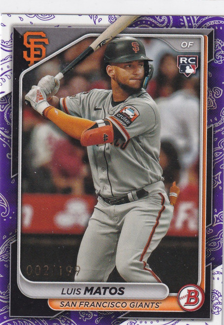 2024 BOWMAN #12 LUIS MATOS PURPLE 2/199- SAN FRANCISCO GIANTS