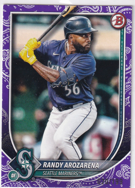 2025 BOWMAN #19 RANDY AROZARENA PURPLE 20/199- SEATTLE MARINERS