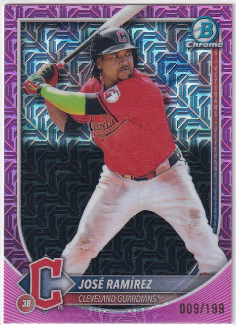 2025 BOWMAN CHROME #89 JOSE RAMIREZ PINK MOJO 9/199- CLEVELAND GUARDIANS