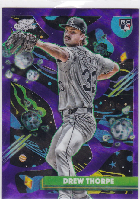 2025 Topps Chrome #184 Drew Thorpe Purple Nebula RC 016/150 White Sox