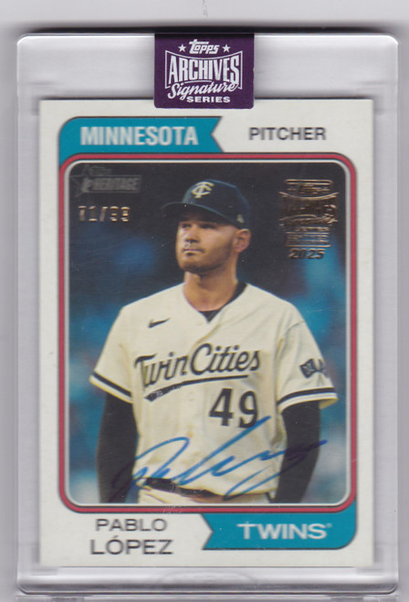 2025 Topps Archives Signature Series #617 Pablo Lopez AUTO 71/99 Twins