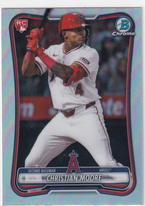 2026 BOWMAN CHROME #99 CHRISTIAN MOORE RED ROOKIE REFRACTOR- ANGELS