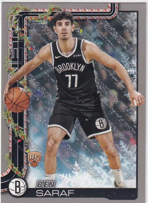 2025 TOPPS HOLIDAY #H186 BEN SARAF GLITTER- BROOKLYN NETS
