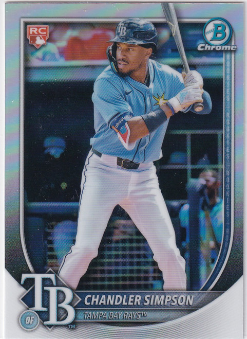 2025 BOWMAN CHROME #18 CHANDLER SIMPSON RED ROOKIE REF- TAMPA BAY RAYS