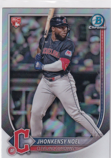 2025 BOWMAN CHROME #81 JHONKENSY NOEL RED ROOKIE REFRACTOR- CLEVELAND GUARDIANS