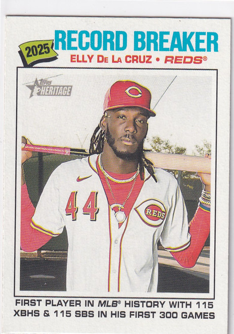 2026 TOPPS HERITAGE #233 ELLY DE LA CRUZ RECORD BREAKER- CINCINNATI REDS