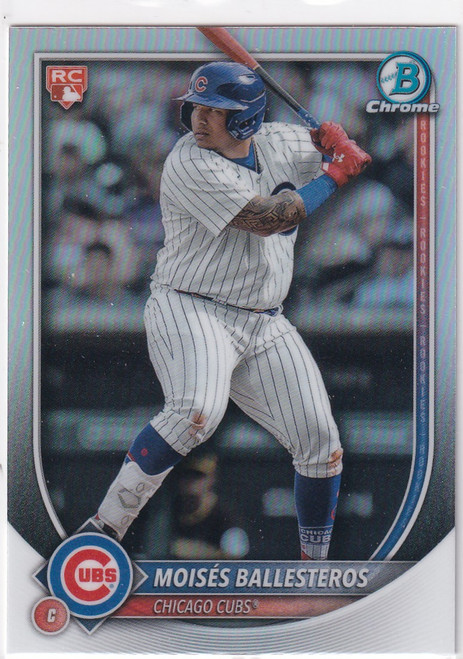 2025 BOWMAN CHROME #42 MOISES BALLESTEROS RED ROOKIE REFRACTOR- CHICAGO CUBS