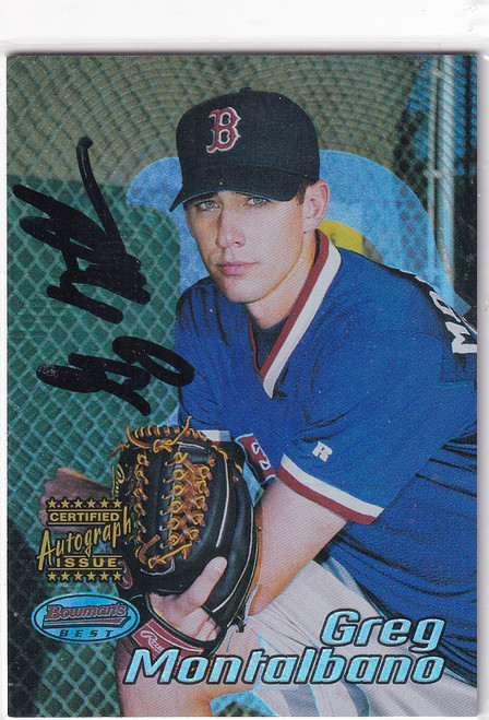 2002 BOWMAN BEST #174 GREG MONTALBANO AUTO- CINCINNATI REDS