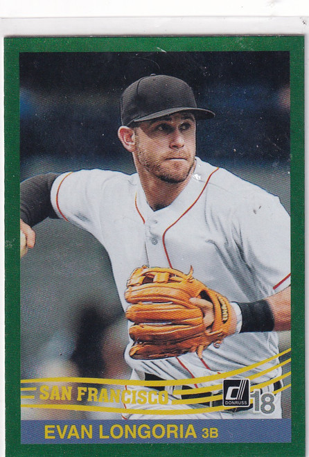 2018 DONRUSS #265 EVAN LONGORIA GREEN- TAMPA BAY RAYS