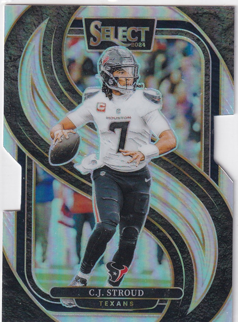 2024 SELECT #128 CJ STROUD SILVER PRIZM DIE CUT- HOUSTON TEXANS