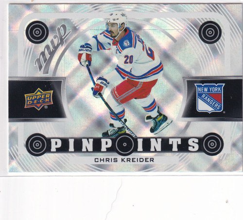 2022-23 UPPER DECK #PP-12 CHRIS KREIDER PIN POINT SILVER- NEW YORK RANDERS